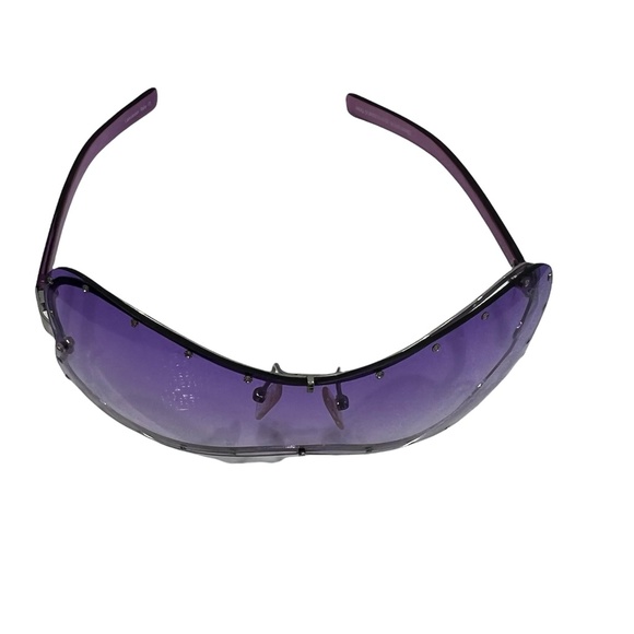 LANCASTER ITALY POLARIZED FULL RIM PURPLE BUTTERFLY SUNGLASSES W .28ct DIAMONDS - Picture 9 of 11